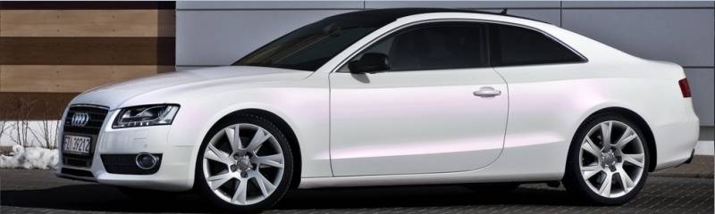 oklejanie samochodu Audi A5 foli biaa pera variochrome z palety HEXIS
