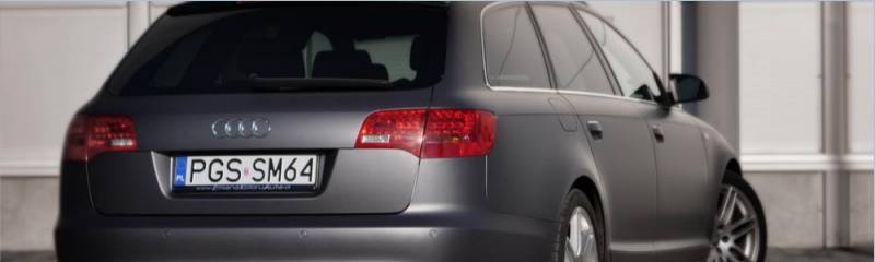 oklejanie samochodu Audi A6 ciemnoszary mat, szary mat, dark gray matte 3M, zmiana koloru