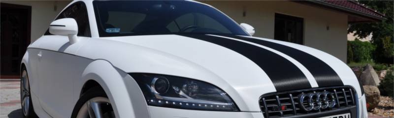 oklejanie samochodu AUDI TT biay carbon 3M, folia carbonowa, oklejanie carbonem, zmiana koloru