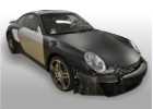 Oklejanie samochodów Porsche Turbo czarny mat + elementy carbon 3M
