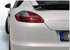 Oklejanie samochodów Porsche Panamera - biały carbon perłowy + spoiler czarny carbon połysk