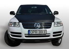 Oklejanie samochodów VW Touareg - biała perła variochrome + carbon 3M